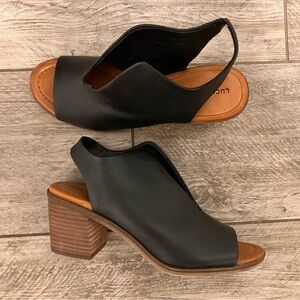 Lucky Brand Black and Brown Mules